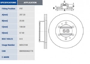 Диск тормозной TOYOTA HILUX 06- передний вент.D 297мм. SD4011 SD4011 SANGSIN