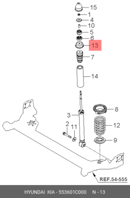 Крышка HYUNDAI Getz (02-) отбойника амортизатора заднего OE 553601C000 HYUNDAI KIA