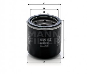 MOTO HONDA D=65ММ/ L=64ММ MW64 MANN FILTER