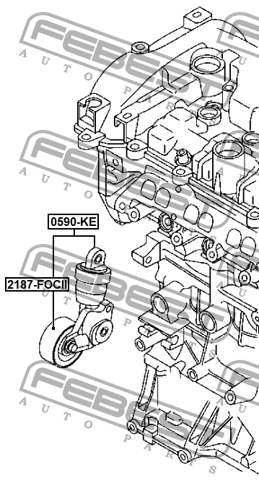 Натяжитель ремня 0590-KE 0590-KE FEBEST