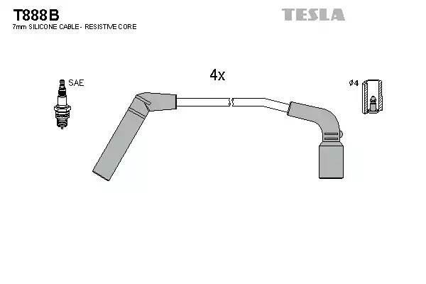 к-кт проводов!\ Daewoo Matiz/Kalos 1.2/1.0i 03> T888B TESLA