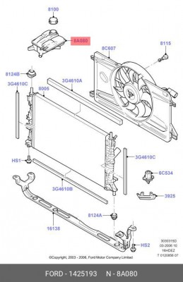 Бачок расширительный FORD Focus (05-) OE 1 425 193 FORD
