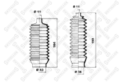 пыльник рейки рулевой левый! без г/у\ Mitsubishi Galant E11A-E16A 84-87 1472-005-SX STELLOX