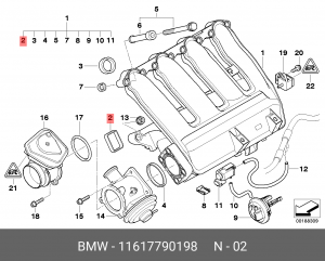 Профильная прокладка 11617790198 11 61 7 790 198 BMW