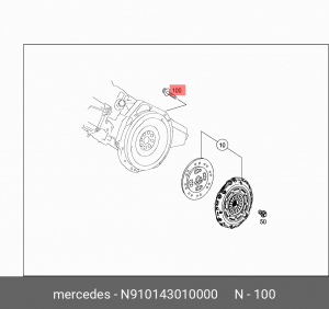 болт корзины сцепления !М10х1.5х45\MB N910143010000 MERCEDES BENZ