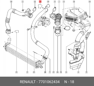 ФИКСАТОР ПАТРУБКА ТУРБОКОМПРЕССОРА МЕТ 7701062434 RENAULT