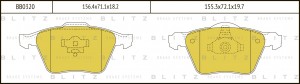 Колодки тормозные дисковые передние VOLVO S60/S80 98- BB0320 BB0320 BLITZ