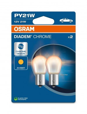 Лампа сигнальная DIADEM CHROME PY21W 12V 21W BAU15s 3200K (к-кт 2шт) 7507DC2BL 7507DC2BL OSRAM