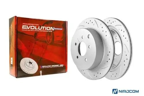 Задний тормозной диск Evolution с перфорацией и насечками, в покрытии GEOMET JBR981 POWERSTOP