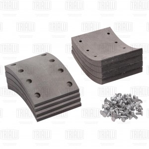 Накладка тормозная для а/м ЗиЛ 130 с заклепками (8 шт.) R0 140х204 "TRIALLI" BLT0600 TRIALLI