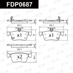 Тормозные колодки дисковые смесь CERAMIC FDP0687 FDP0687 FAP