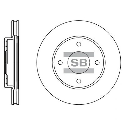 Диск тормозной NISSAN TIIDA передний вент.( диаметр.цент.68мм.) SD4207 SD4207 SANGSIN