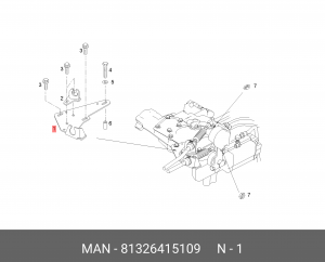 Кронштейн троса КПП MAN TGX, TGA, TGS 81326415109 MAN