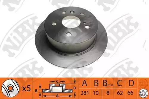 Диск тормозной задний TOYOTA CAMRY (V40, V50) RN1432 RN1432 NIBK