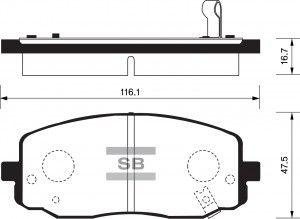 Колодки тормозные KIA Picanto передние (4шт.) SANGSIN SP1172 SANGSIN