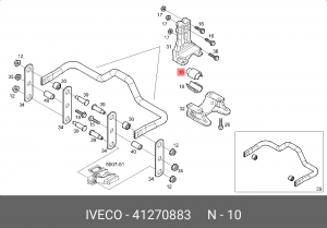 втулка заднего стабилизатора! половинчатый, полувтулка\ IVECO 41270883 IVECO