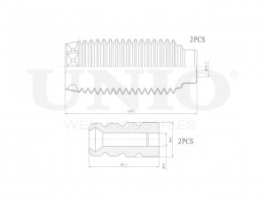 Комплект пыльник и отбойник (2 шт.) DUC-50021 UNIO