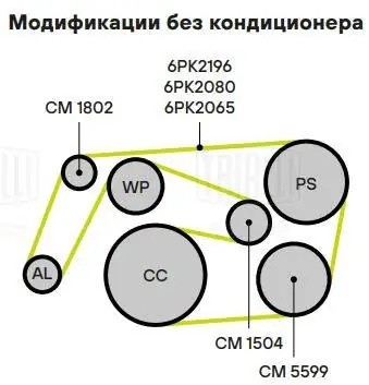 Ролик привод. ремня Mercedes Sprinter (00-) 2.1d/2.7d (опор.) с кроншт. AC- (CM  CM 5599 TRIALLI