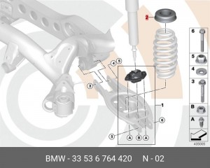Прокладка BMW 1 (E81,E87) пружины задней нижняя OE 33 53 6 764 420 BMW