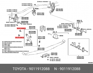 болт амортизатора подвески заднего!\ Toyota 90119-12088 TOYOTA