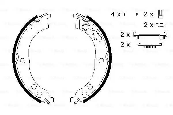 Колодки тормозные PEUGEOT CITROEN FIAT стояночного тормоза (4шт.) BOSCH 0 986 487 712 BOSCH