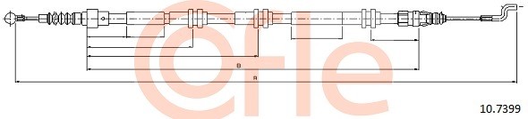 трос ручника задний! лев./прав. L1631/1273\ VW Transporter/Multivan 2.0i/2.0D 4W 92107399 COFLE