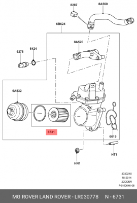Фильтр масляный LR030778 LR030778 LAND ROVER