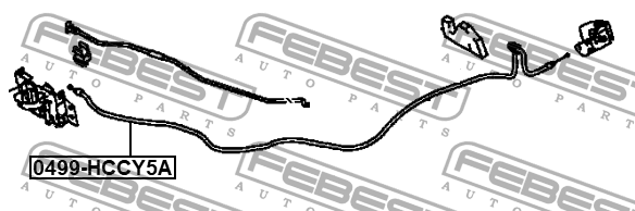 Тросик привода замка капота MITSUBISHI LANCER CY 08- 0499-HCCY5A 0499-HCCY5A FEBEST