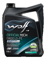 WOLF OFFICIALTECH 0W20 LS-FE 5L BMW LONGLIFE-17FE+ MB 229.71 OPEL OV0401547 VOLV 8339479 WOLF