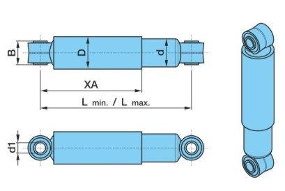 Амортизатор подвески 296/432 24*55/24*55 O/O BPW/SAF/Schmitz Cargo Bull 0237228902 BPW
