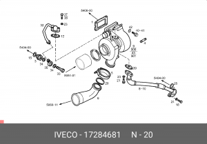 кольцо уплотнительное! (р) 61.60x2.62 mm\ Omn IVECO 17284681 IVECO
