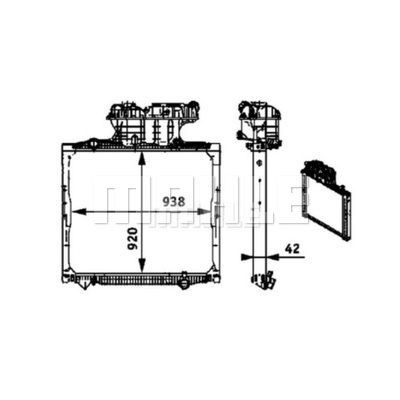 Радиатор охлаждения с рамкой TGA ('00-), TGS/TGX ('07-) CR 701 000P MAHLE KNECHT