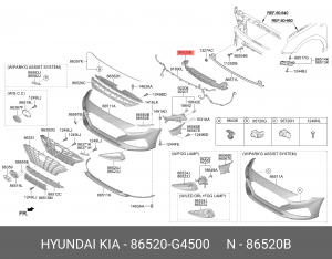 86520G4500 Amortyzator zderzaka przedniego 86520G4500 MOBIS