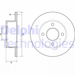 BG2343 диск тормозной задний!\ Audi 80/90/100 1.6-1.9TD 86> BG2343 DELPHI