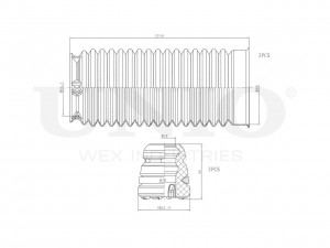 Комплект пыльник и отбойник (2 шт.) DUC-50084 UNIO