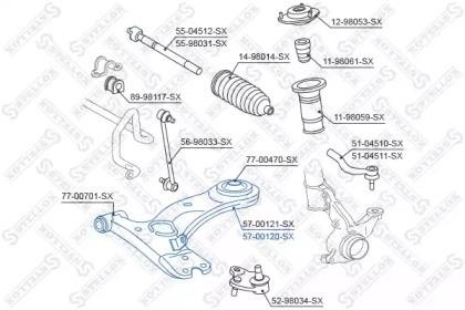 рычаг правый!\ Toyota RAV 4 II/III all 00> 57-00120A-SX STELLOX