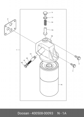 400508-00093 Фильтр масляный 65.05510-5020B, 400404-00260, P502464, ST17211, 400 40050800093 DOOSAN