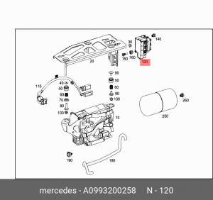 Блок клапанов MERCEDES E (W213) пневмоподвески OE A 099 320 02 58 MERCEDES BENZ