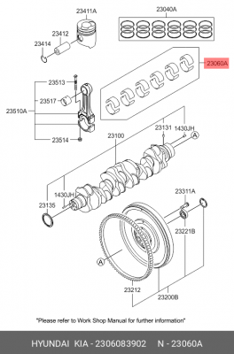 Вкладыши к/в шатунные 0,5 AERO 2306083902 HYUNDAI KIA