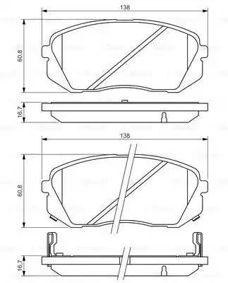 Колодки тормозные KIA Sportage (05-),Carens (06) передние (4шт.) BOSCH 0 986 494 422 BOSCH