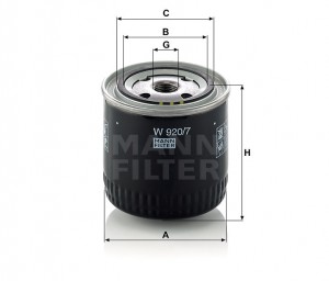 Фильтр масляный W920/7 W 920-7 MANN FILTER