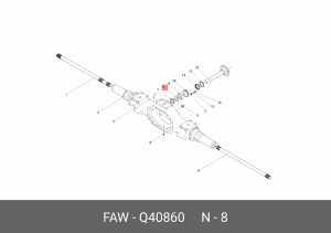 Кольцо стопорное FAW J5,3250,3310,4250 вала промежуточного OE Q40860 FAW
