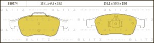 Колодки тормозные дисковые передние RENAULT Fluence/Grand Scenic/Megane/Scenic 1 BB0374 BLITZ