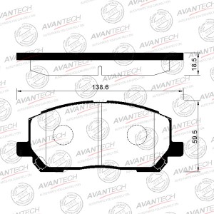 Колодки тормозные дисковые Avantech передние (противоскрипная пластина в компл.) AV1034 AVANTECH