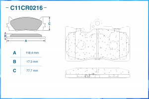 Тормозные колодки передние Low Metallic C11CR0216 C11CR0216 CWORKS