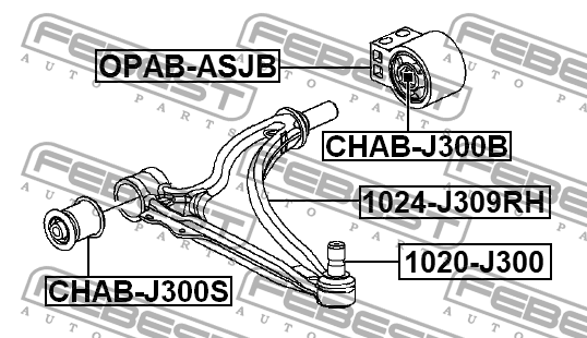 Рычаг передн правый CHEVROLET ORLANDO 2011-2017 1024-J309RH 1024-J309RH FEBEST