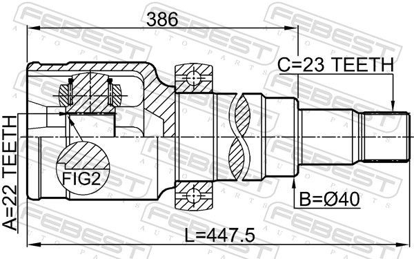 ШРУС внутр правый FORD FOCUS III CB8 2011-2014 2111-CB8 2111-CB8 FEBEST