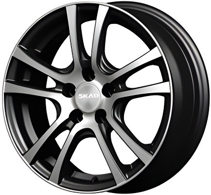 Скад Дели 15.0 / 6.0J PCD 4x100.00 ET 50.00 ЦО 60.10 Литой / Черный с полированн 3140405 SKAD