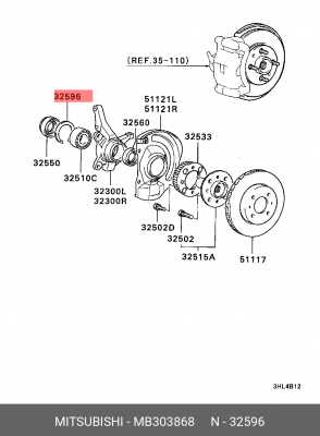 Стопорное кольцо подшипника ступицы MB303868 MB303868 MITSUBISHI