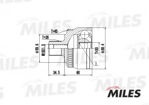 ШРУС наружный AUDI A4/VW PASSAT 2.3-2.8 96-01 (с ABS) (GKN 301956) GA20039 GA20039 MILES